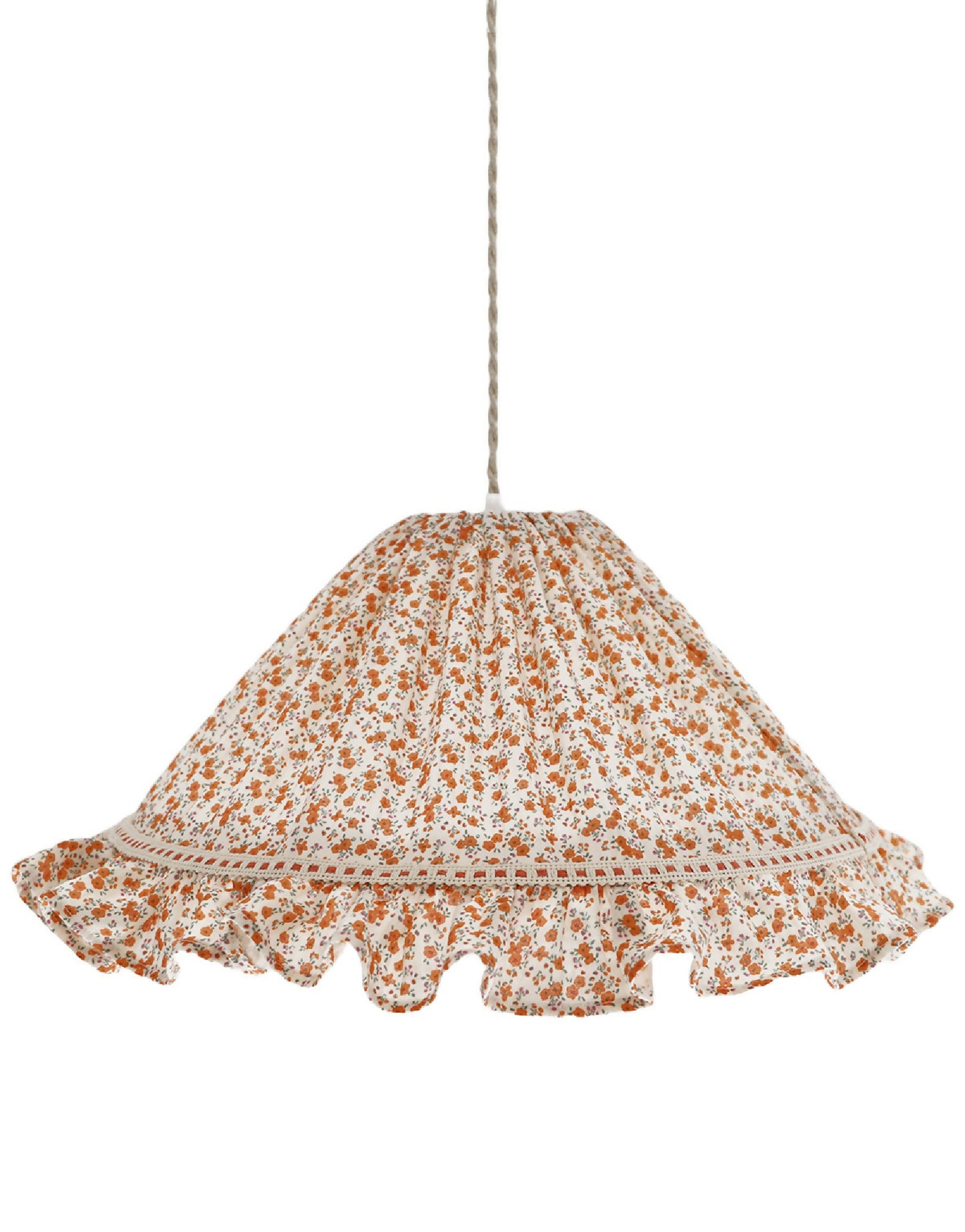 Suspension conique avec volant Emilia "fleurettes"