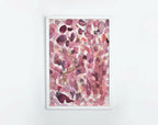 Affiche encadrée à l’aquarelle d’un arbre aux fleurs rose et violette