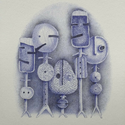 dessin-crayon-bic-série-sculptures-bleues