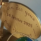 Plaque gravée du golfeur avec inscriptions et date « 14 février 2025 »