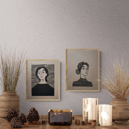 linogravure regard fait main par artiste francaise