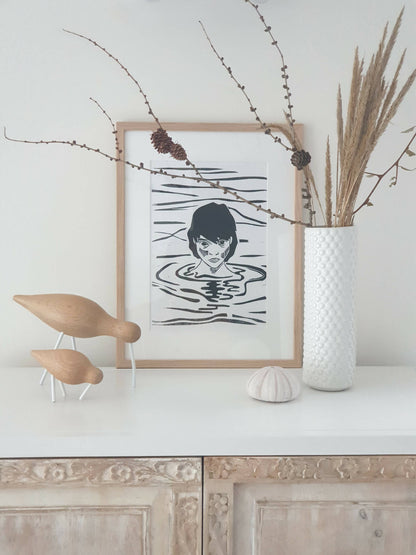 linogravure sortant fait main par artiste francaise