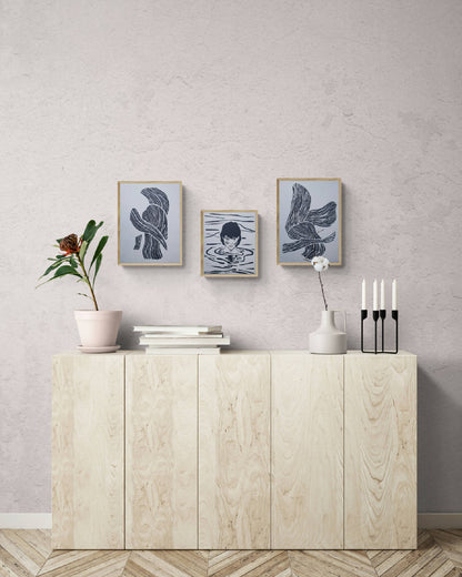 linogravure sortant fait main par artiste francaise