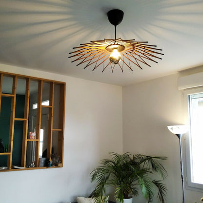 luminaire artisanal en bois fait-main lampe artisanat francais