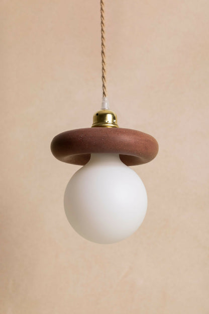 Luminaire en béton fait main, suspension, lampe artisanale  issue de l'artisanat français