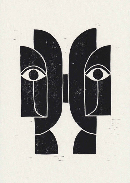 Linogravure - SOEURS JUMELLES