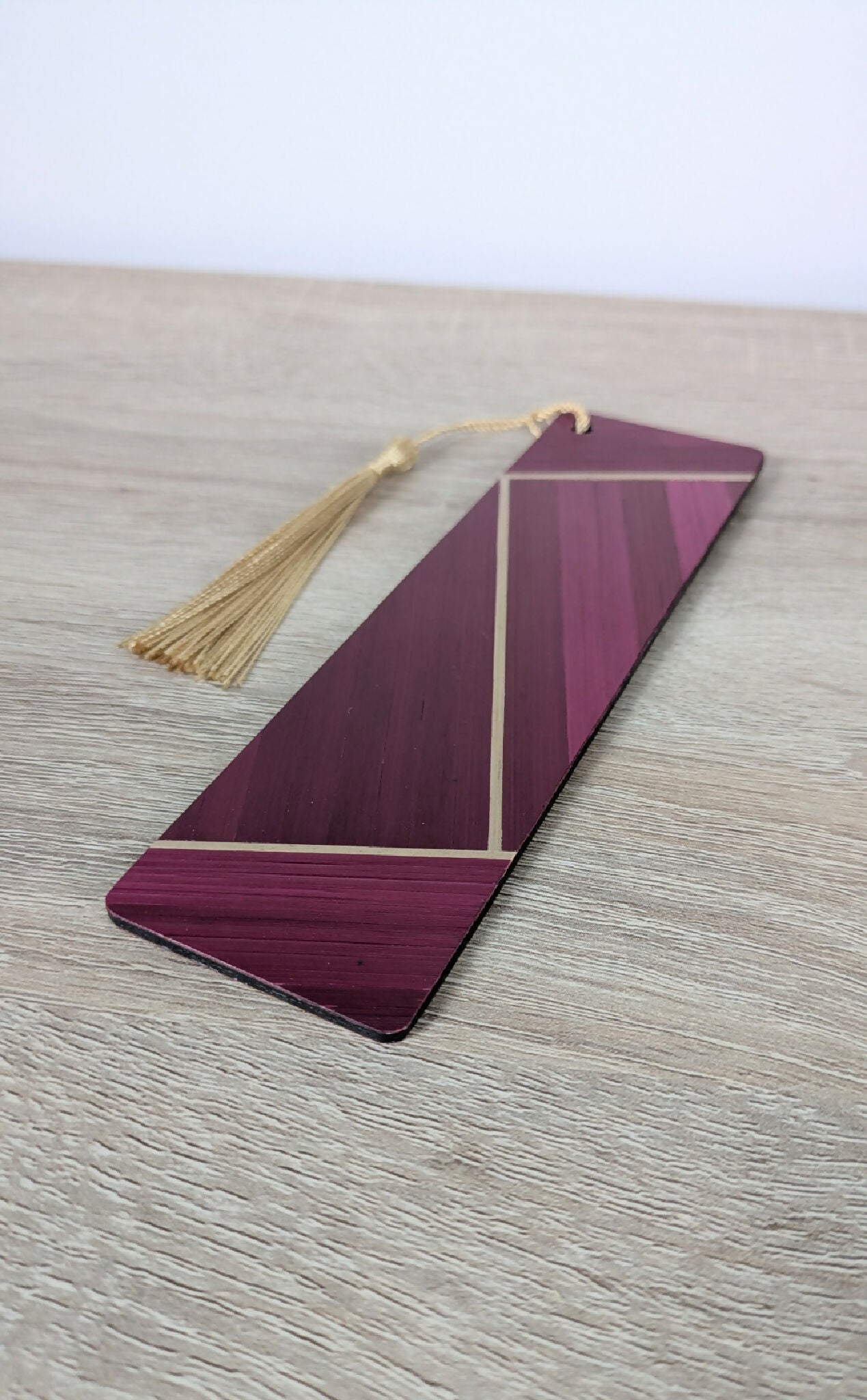 Marque-pages avec marqueterie de paille Bordeau/Vert/Beige