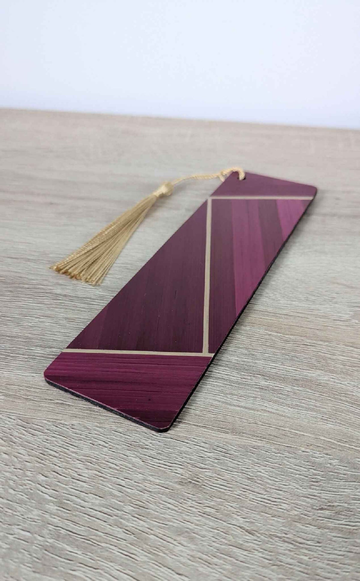 Marque-pages avec marqueterie de paille Bordeau/Vert/Beige