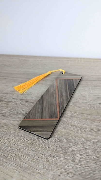 Marque-pages avec marqueterie de paille Marron/Jaune/Cuivre