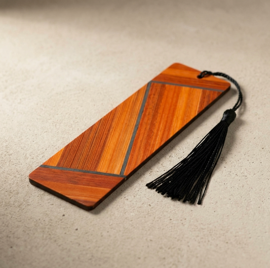 Marque-pages avec marqueterie de paille Orange/Gris Anthracite/Jaune