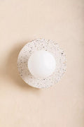 Applique ALBA disque texturé blanc cassé avec diffuseur blanc