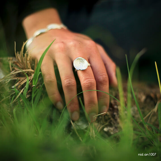 Bague nid en argent massif recyclé