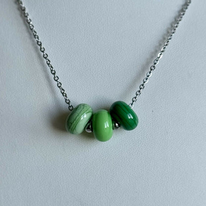 Collier - Trio Feuille - Perles en verre de Murano