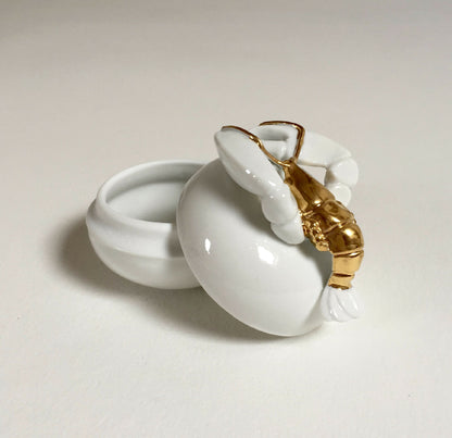 Boite à sucres homard en porcelaine