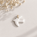 Pendentif breloque oiseau en porcelaine
