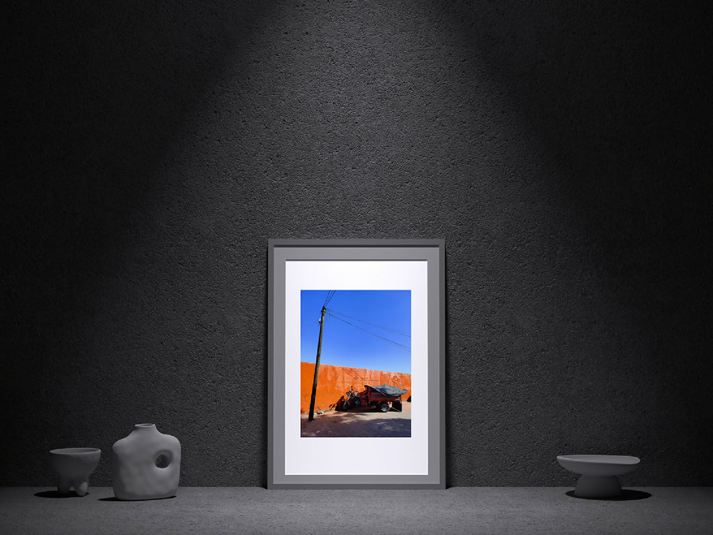 Photographie encadrée paysage orange et bleu