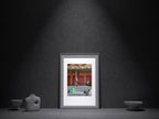 Photographie encadrée, scène de boutique en couleur