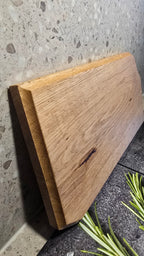 Organic solid oak serving board & walnut butterfly inlays — One-of-a-kind piece