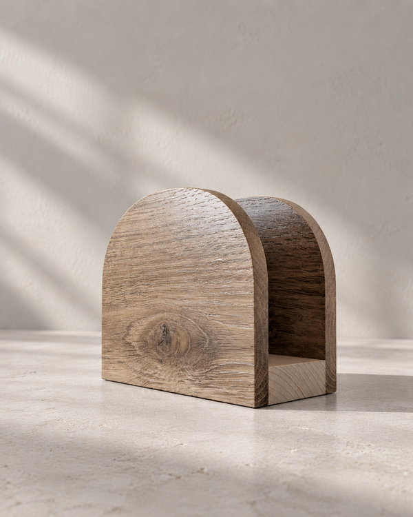 Solid wood napkin holder