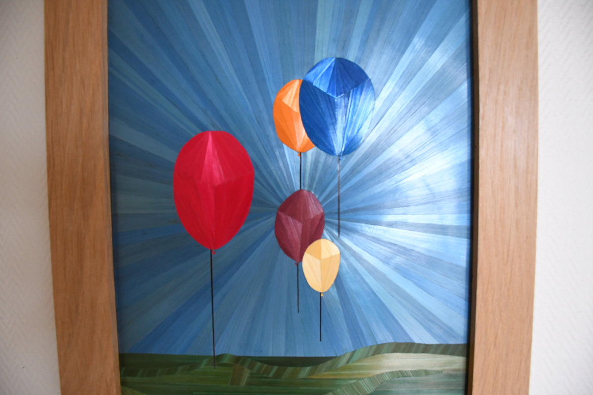 tableau en marqueterie de paille
