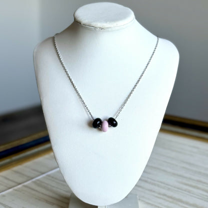 Collier - Trio Lilas - Perles en verre de Murano
