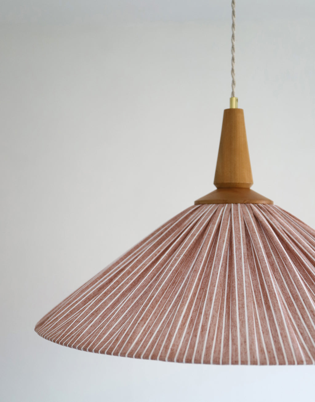 Suspension ELEONORE 60 cm, lin et coton rayé terra