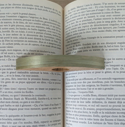 Bague de lecture avec Marqueterie de Paille Kaki Clair