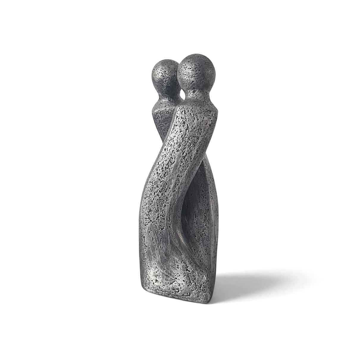 Sculpture contemporaine de couple « Une danse », pièce unique signée à patine bronze argent, par Catherine Fouvry Leblois