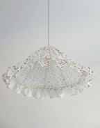 Suspension conique Emilia « tiny flowers » avec volant froncé, motif floral multicolore