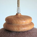 Suspension MUNDI, base en bois cannelé et cordon textile