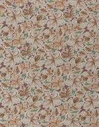 Tissu de l’abat-jour : motif floral provençal sur fond crème, détails des fleurs
