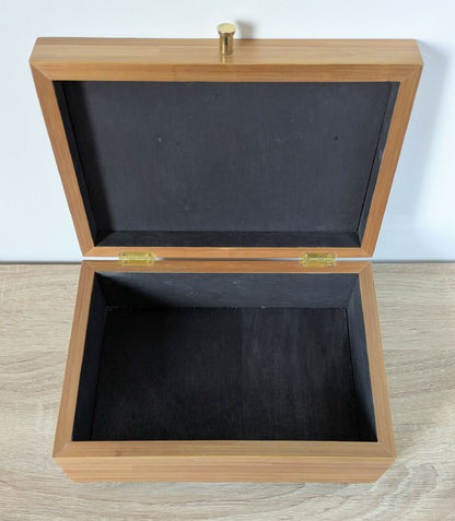 Coffret avec Marqueterie de Paille - Motif éventail Art Déco Doré