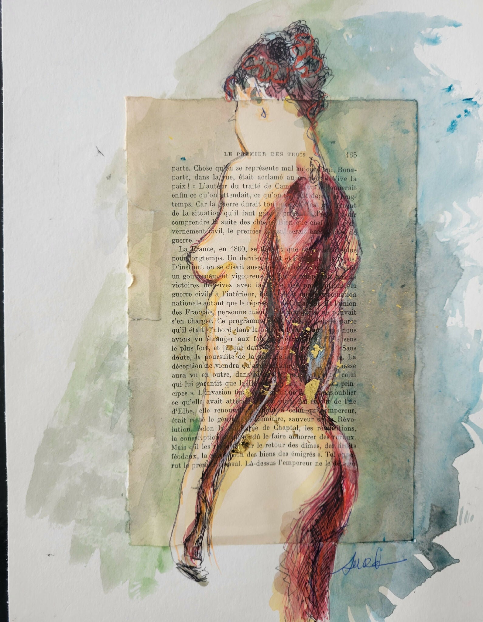 tableau-oeuvre-originale-signee-dessin-collage-artiste-francaise-2