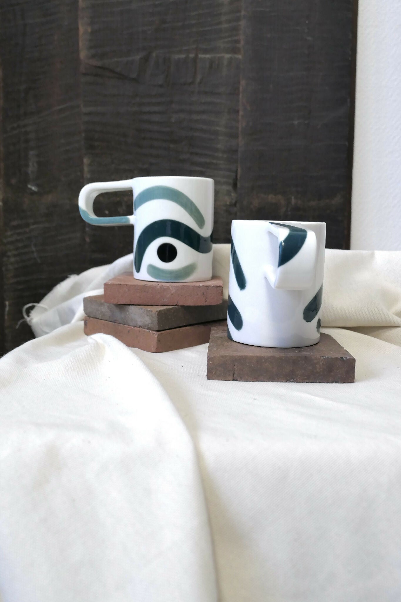 tasse_porcelaine_large anse_méditerranée_vert