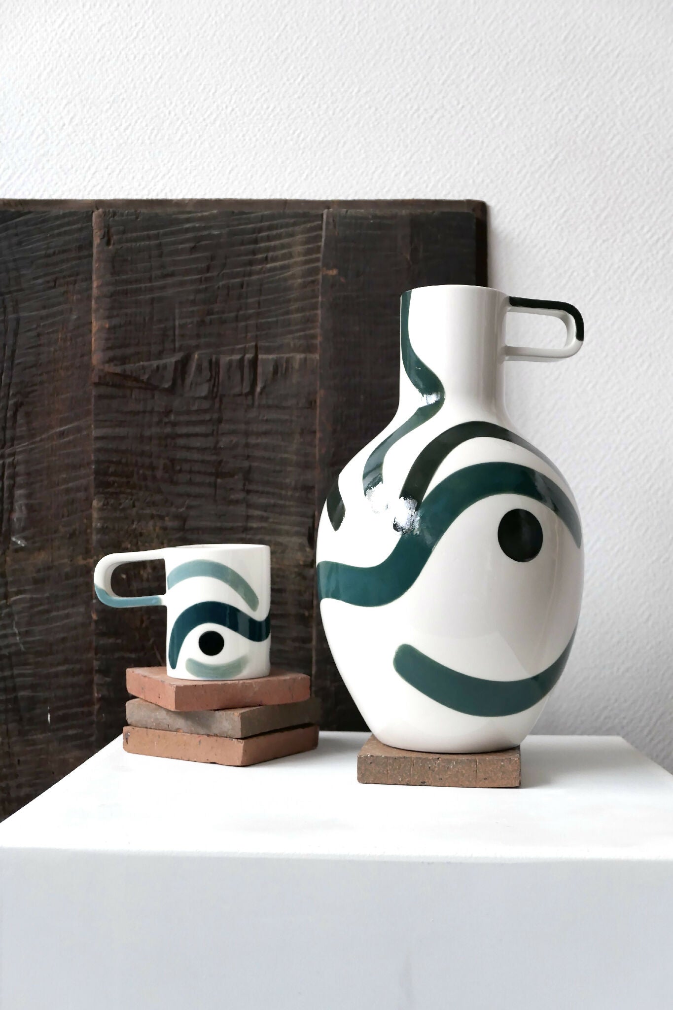 tasse_porcelaine_large anse_méditerranée_vert