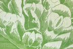 Toile à motif floral : grandes fleurs blanches sur fond vert clair