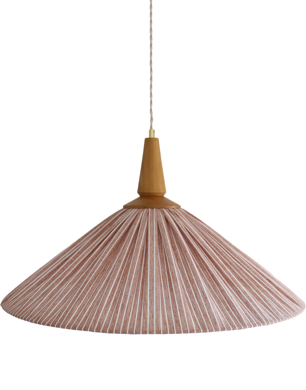 Suspension ELEONORE 60 cm, lin et coton rayé terra