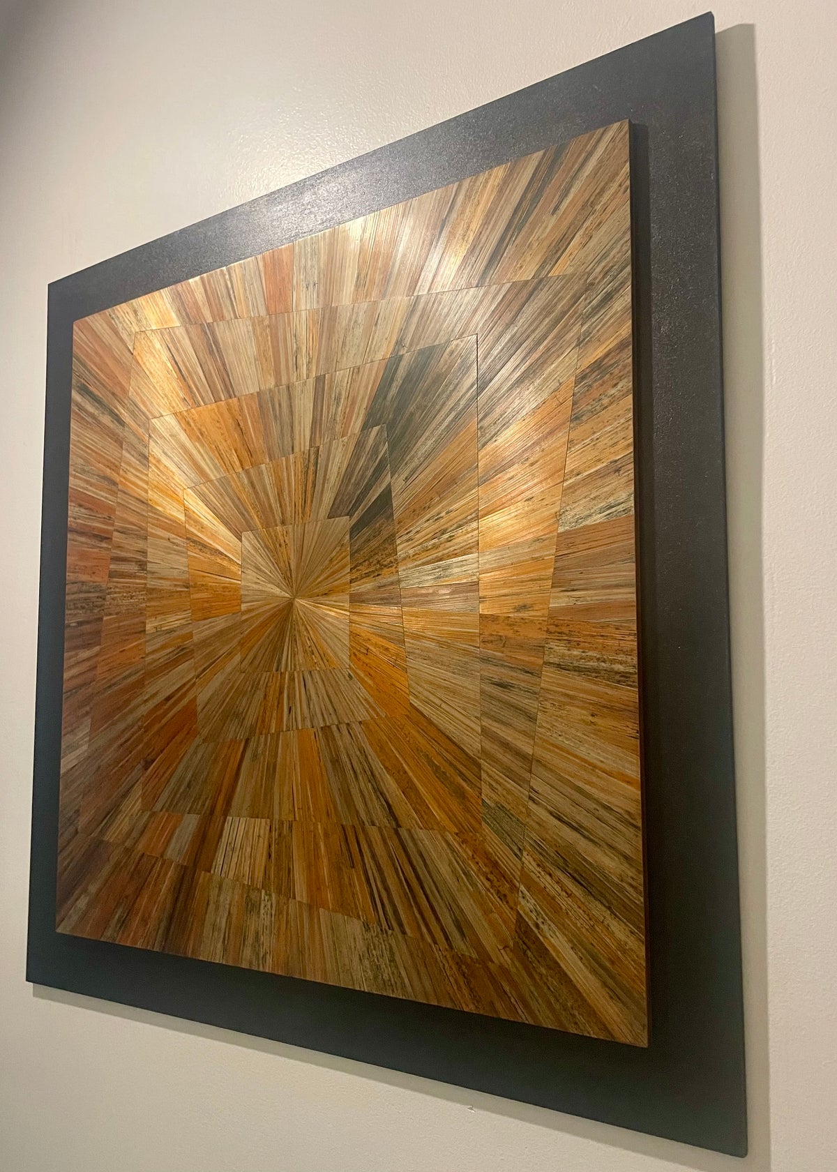 Convergence - tableau en marqueterie de paille
