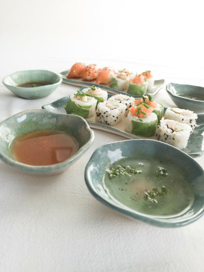 petit plat et coupelles "Clairière de Jade"