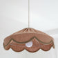Suspension "Cosette" en Tissu Uni Lin Classic Linen - Abat-jour Festonné Style Vintage Made in France