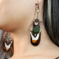 Amazira feather ear cuff stripped black brown and white drop earrings 2023 etsy-28