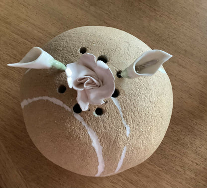 Vase artistique en céramique réalisé à la main, issu de l'artisanat Français