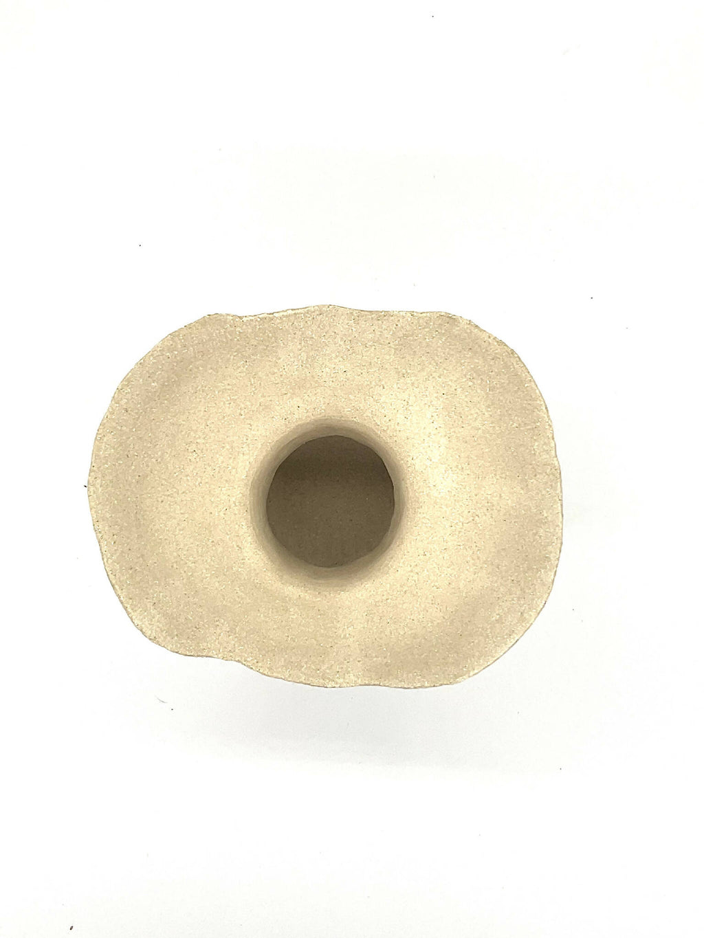 Vase habillé ORGANIK, ouverture ronde dans une housse beige