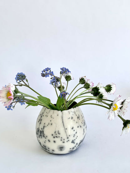 Ball vase in bare raku