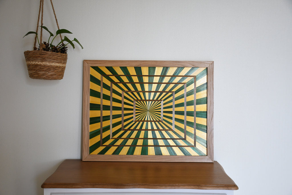 tableau en marqueterie de paille