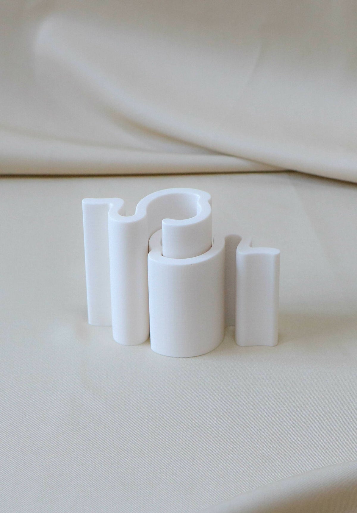 Chandelier ANA-GRAM blanc, kit de supports cylindriques pour bougies
