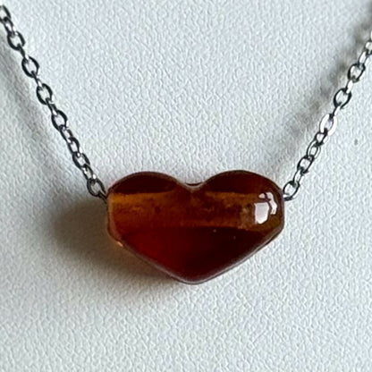Collier - Coeur d'Ambre - Perle en verre de Murano