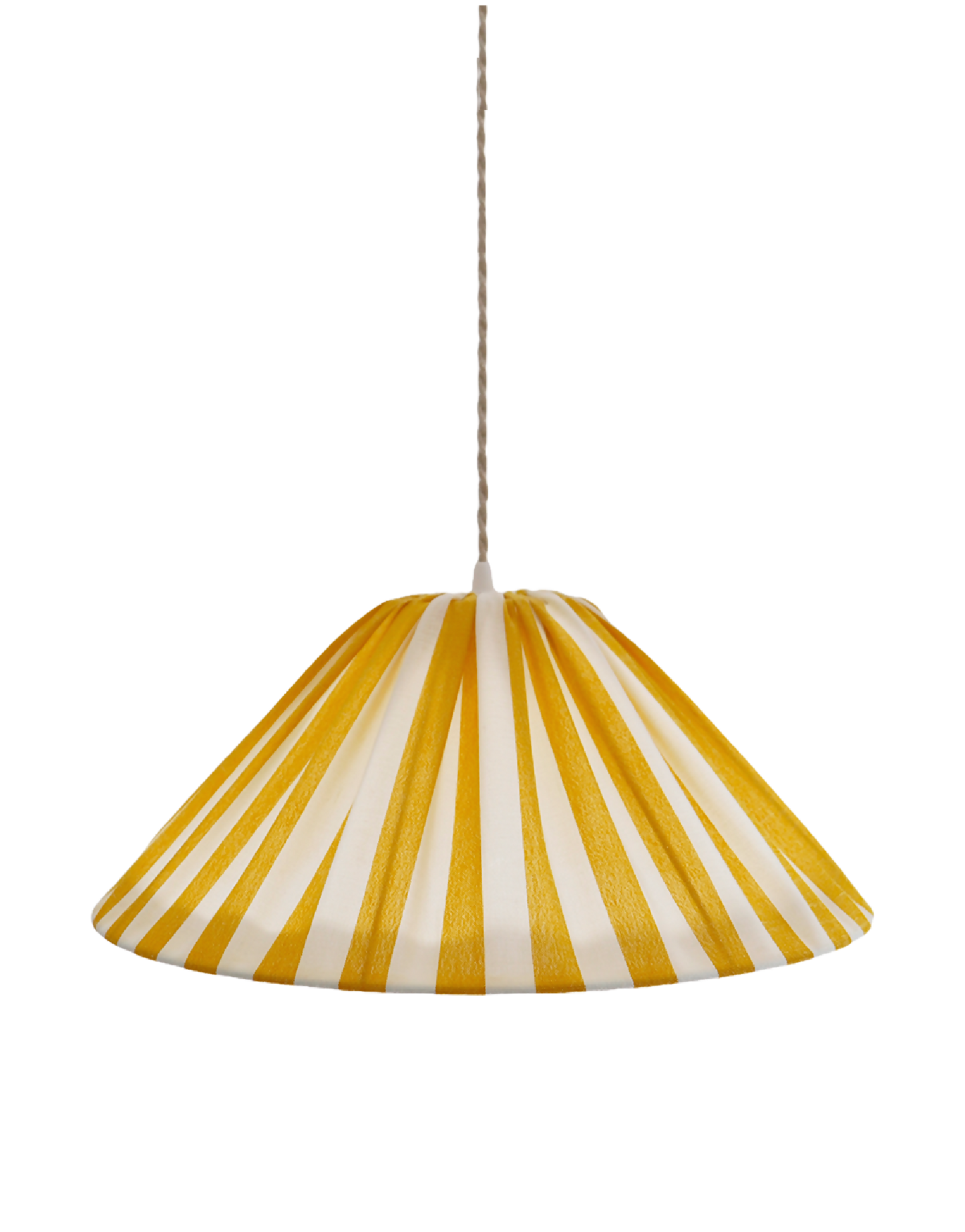 Suspension conique rayée Malala : luminaire graphique et chaleureux, made in France