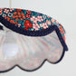 Suspension "Cosette" en Tissu Floral Mille Fleurs - Abat-jour Festonné Style Vintage Made in France