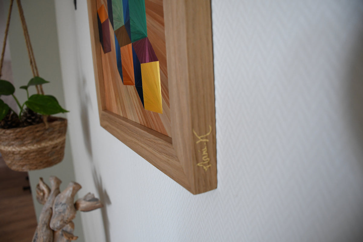 tableau en marqueterie de paille